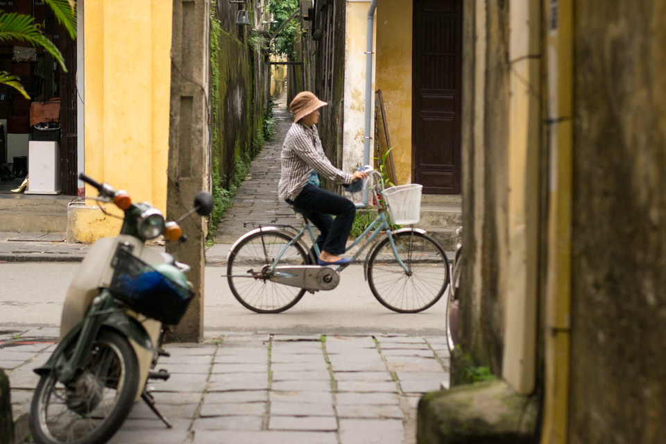 Vietnamese woman on bicycle