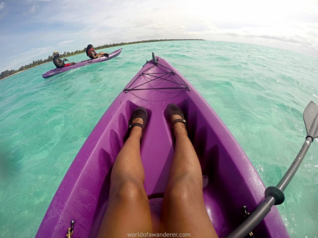 Kayaking in San Pedro Belize worldofawanderer.com