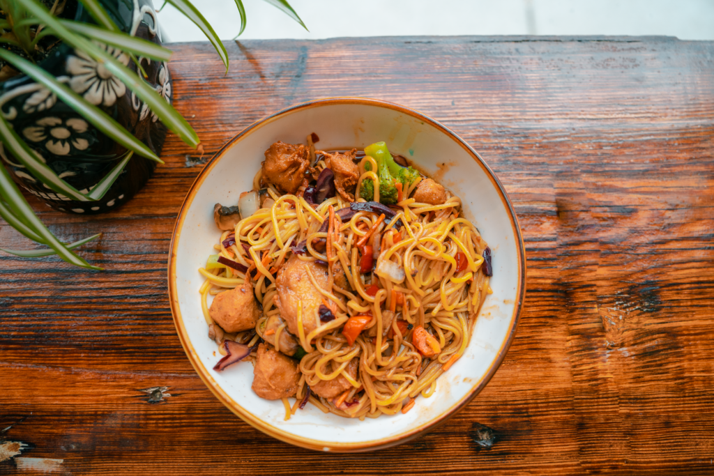 Vegetarian desi lo mein from Gold Lion Cafe in Richmond, Virginia